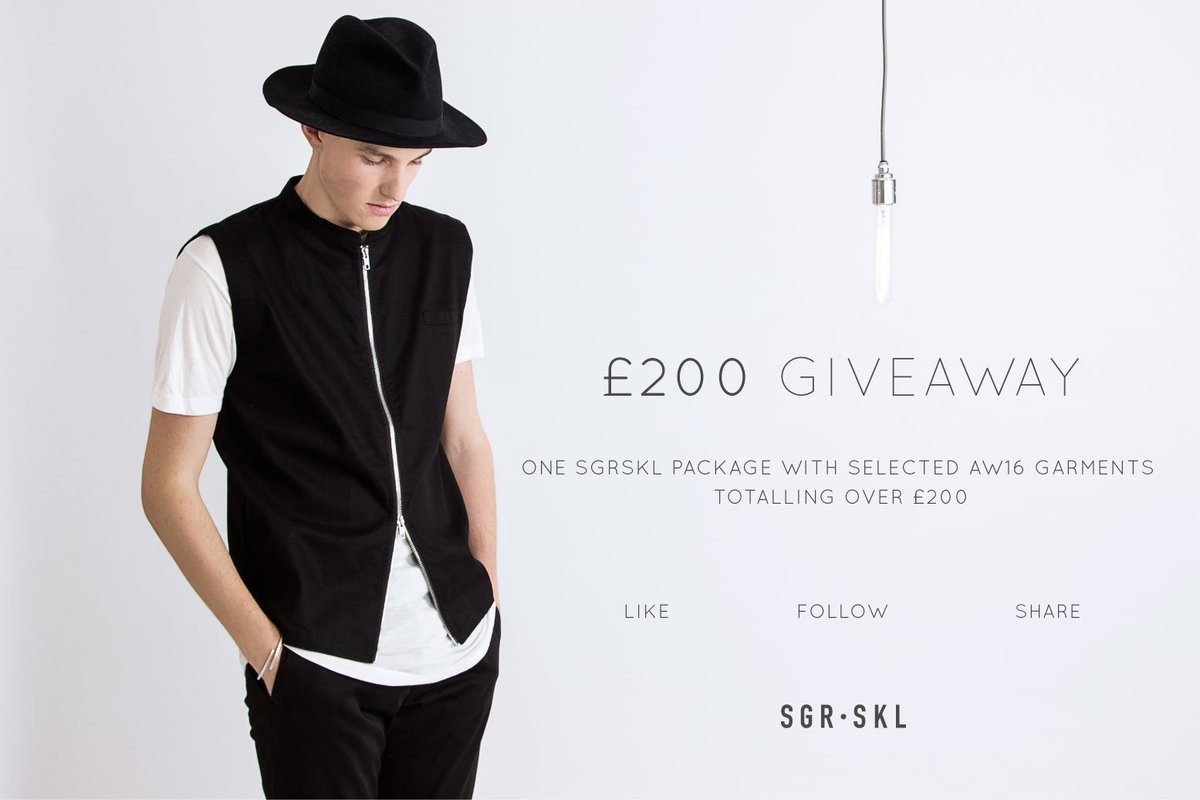 HUGE COMP! We're giving 2 lucky people the chance to #win over £200 worth of SGRSKL clothing! Simply LIKE, RT &amp; FOLLOW <a href="/SGRSKL/">SGRSKL</a>! Good luck!