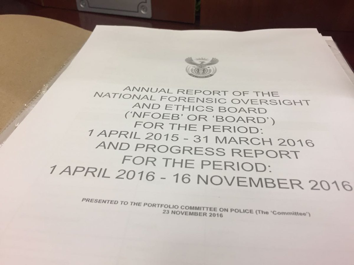 DNADetective's tweet image. Vanessa &amp;amp; her fellow DNA Board members presenting their annual report yesterday before the Portfolio Committee on Police on the #DNAAct.