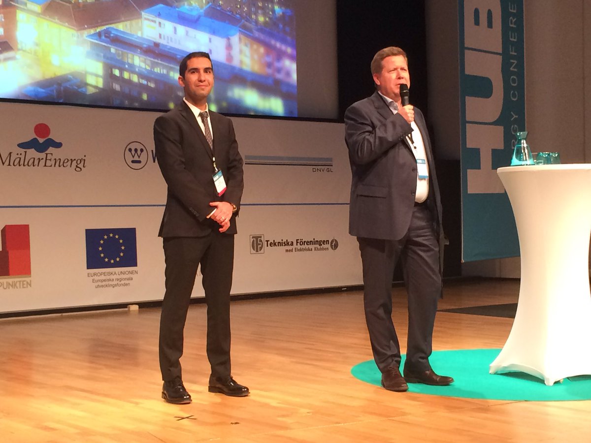 ABBSverige's tweet photo. Grattis Amin Bahmani, som tilldelas Gunnar Engströms stipendium! #hub2016 #energi https://t.co/s5sv33alKV