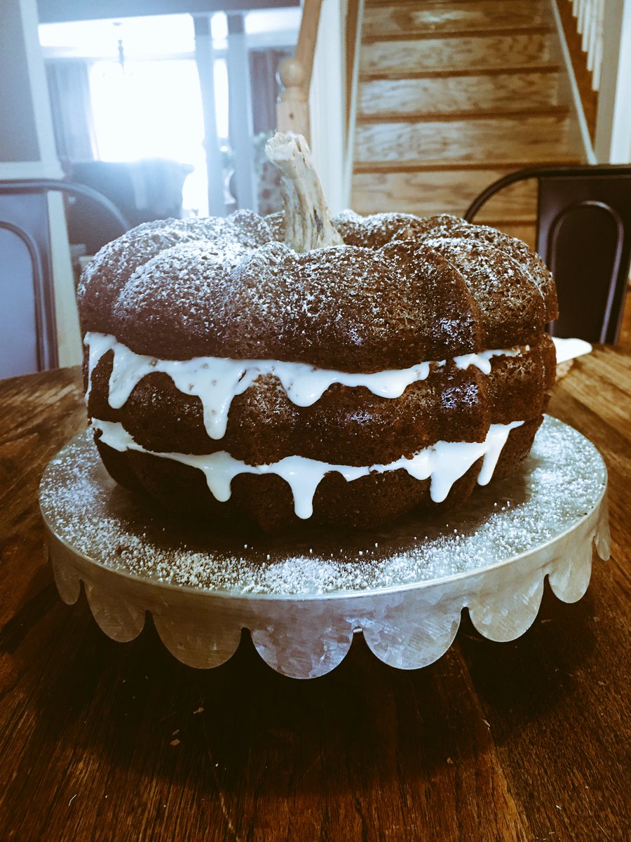Talia and I just made a pumpkin spice bundt cake for Thanksgiving!