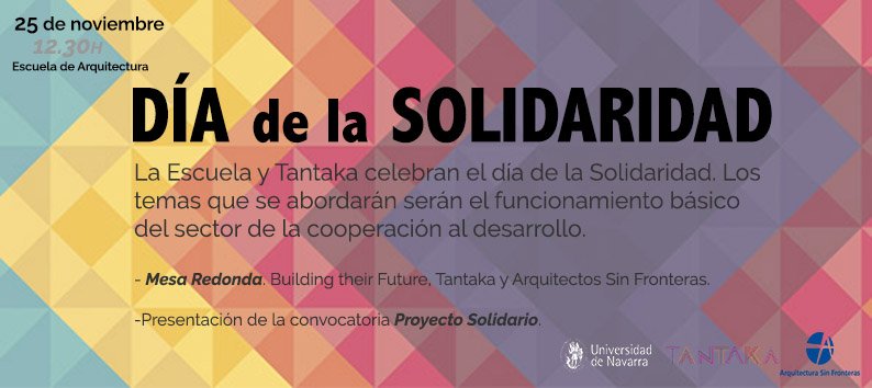 etsaunav's tweet photo. Mañana celebramos el Día de la Solidaridad en la Escuela junto a @tantakaunav @btheirfuture y @ASF_ONG. Te esperamos a partir de las 12.30H. https://t.co/HTVT7eFxwY