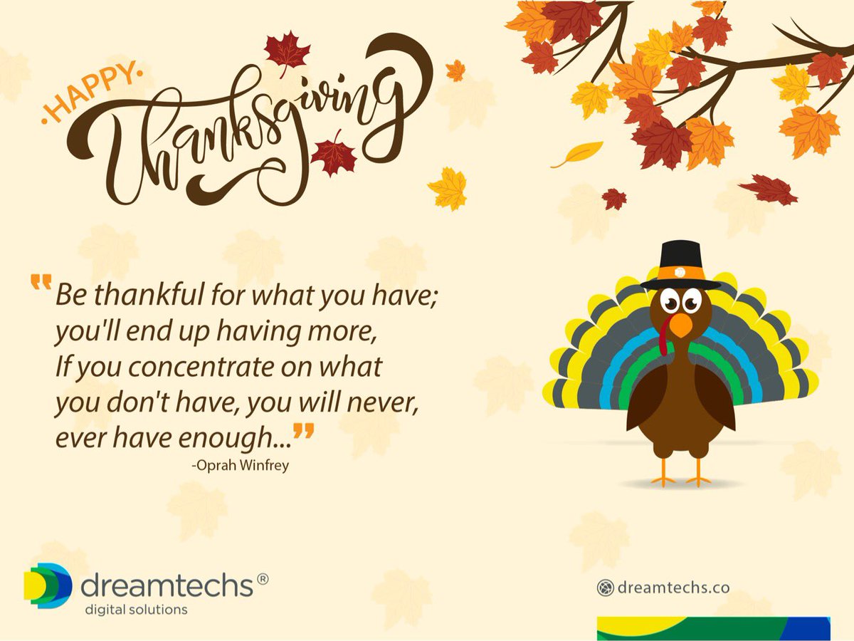 dream_techs's tweet photo. Be thankful for what you have and what you wish to have:)
So have a Happy #Thanksgiving Day!
#Dreamtechs #thanksgiving https://t.co/wq27odMG3O
