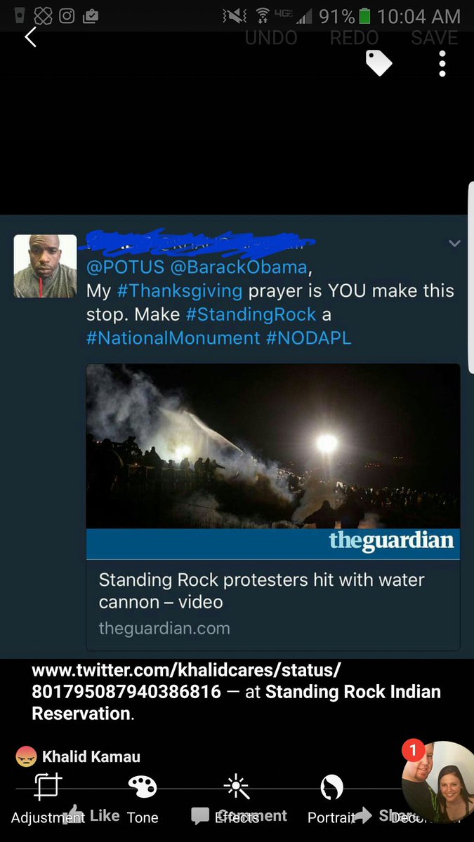 bern2016atl's tweet photo. @POTUS my #Thanksgiving wish? I'll give thanks when you make this stop.  #NoDAPL  #WaterIsLife #WaterProtectors #StandWithStandingRock https://t.co/uJE7RpIaZT