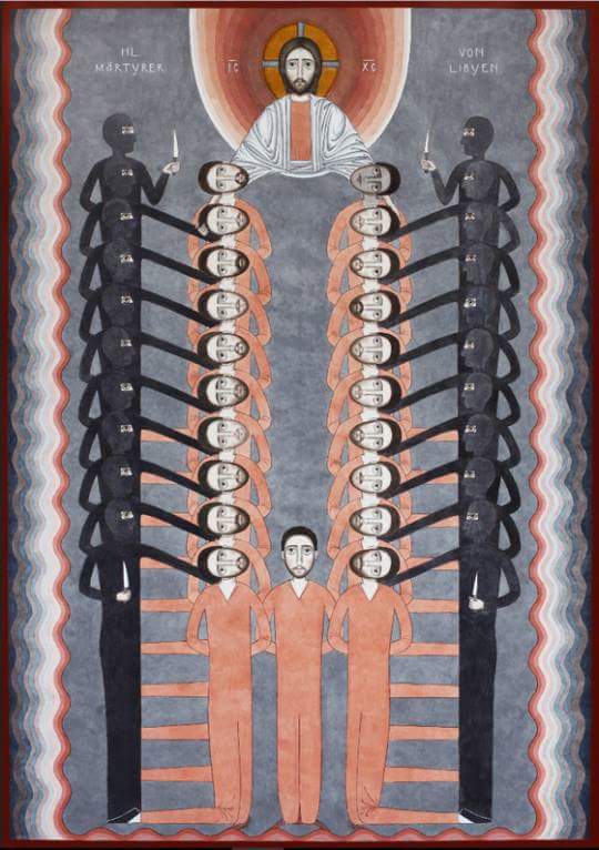 pablogr89's tweet photo. Los Santos Mártires de Libia, obra del artista serbio Nikola Saric, en recuerdo de los 21 cristianos libios decapitados por el ISIS. https://t.co/0AVvy3MICj