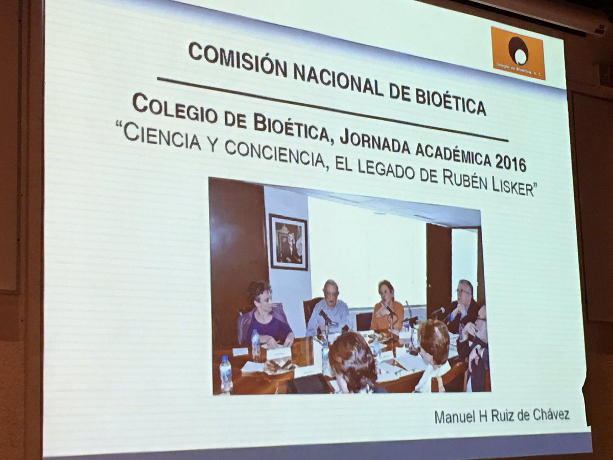 colegiobioetica's tweet photo. Mensaje de bienvenida del Dr Manuel Ruíz de Chávez, palabras en honor al Dr #RubénLisker #bioethics #bioética #bioetique https://t.co/ETuCyWuNAN