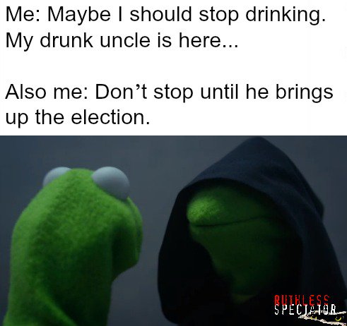 RuthlessTrump's tweet photo. If you don’t have a drunk uncle, does that mean that you ARE the drunk uncle? Happy Thanksgiving! https://t.co/qiRfPVI2Mp
