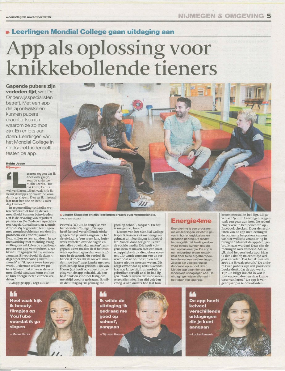 Een artikel over de ontwikkeling van de #energie4me app. Gisteren in De Gelderlander <a href="/onderwijsspec/">DeOnderwijssp'en</a> @angelacorneliss <a href="/LeonChevalking/">Leon Chevalking</a>