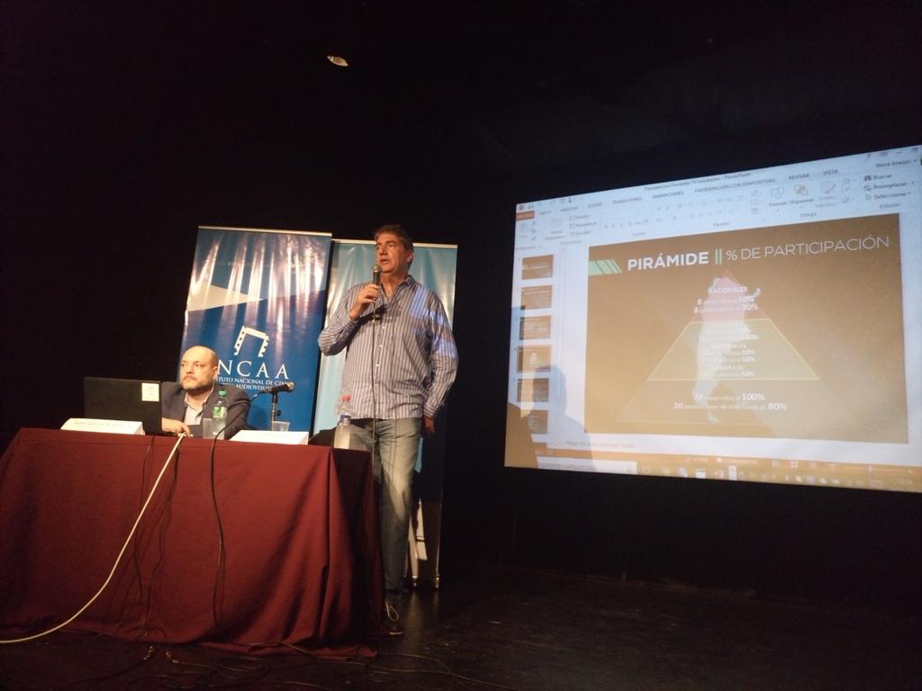 MarDelPlataFF's tweet photo. #ahora El vicepresidente de @INCAA_Argentina @ralphhaiek presenta #Pirámide Plan de Fomento a TV #ProgramaPais https://t.co/pnk1uyR9E1