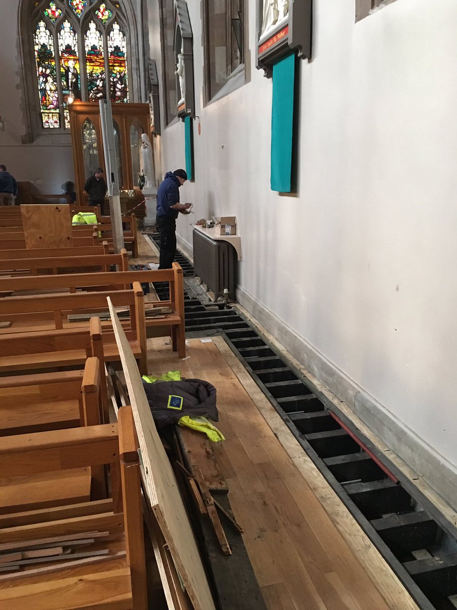 Installation of new radiators. #gettingcold #conservation #history