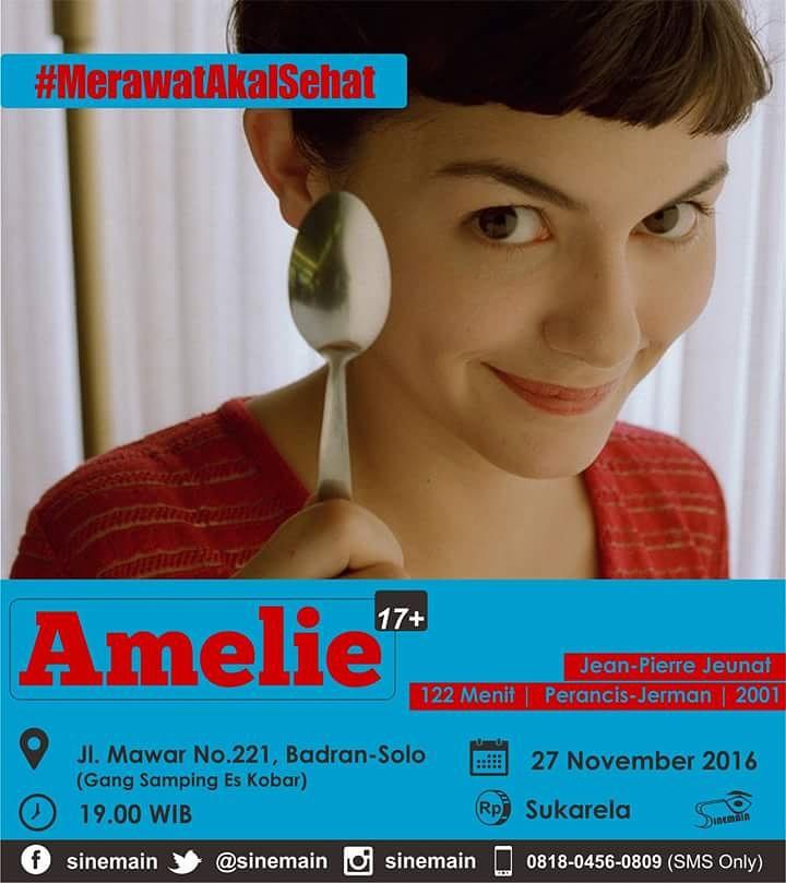 Film ini berkisah tentang Amélie yang berupaya untuk membawa kebahagiaan bagi orang di sekitar...#MerawatAkalSehat