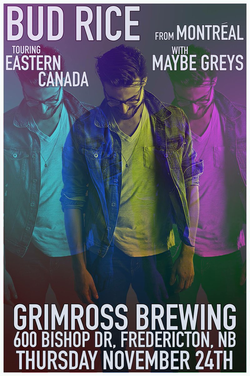 Tonight we're in #Fredericton, NB at <a href="/GrimrossBrewing/">Grimross Brewing</a> with friend <a href="/budricemusic/">Bud Rice</a>! Come hang! #grimrossbrewingco