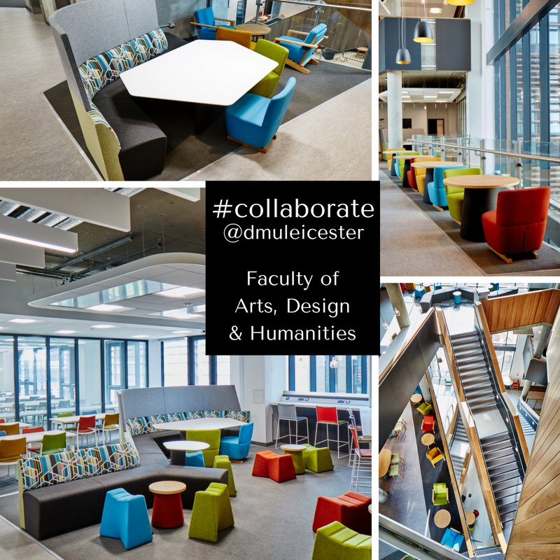BroadstockLtd's tweet photo. A vibrant environment created by team #Broadstock for Arts, Design & Humanities students to encourage #collaboration @dmuleicester https://t.co/LCJ9PbrT2b