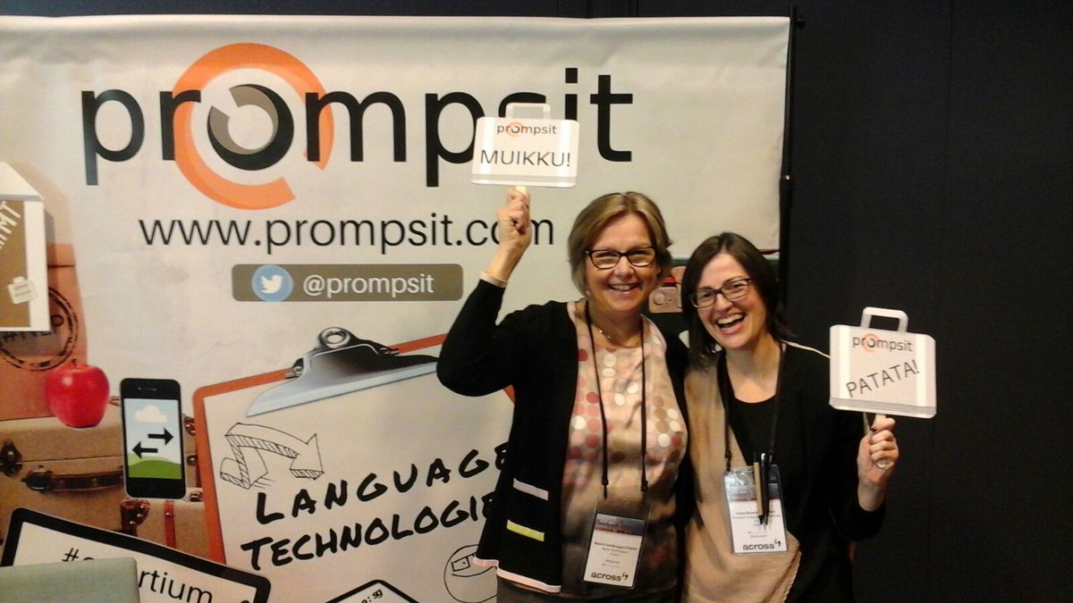 Prompsit's tweet photo. Great people smiling with us in their own language at #NTFI2016. #customMT makes you happy! https://t.co/S99OHEpVRz
