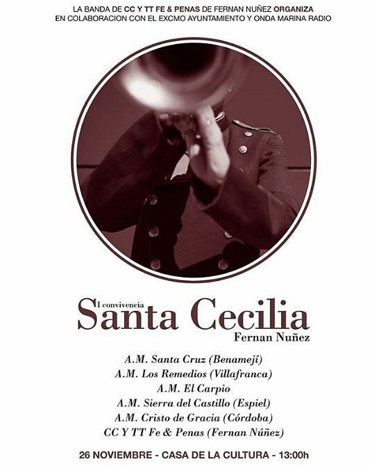 amelcarpio's tweet photo. Este Sábado viajaremos a Fernán Núñez donde se celebrará la "I Convivencia Santa Cecilia" organizada por @BctFe #AmElCarpio https://t.co/kSwdWcFw0O
