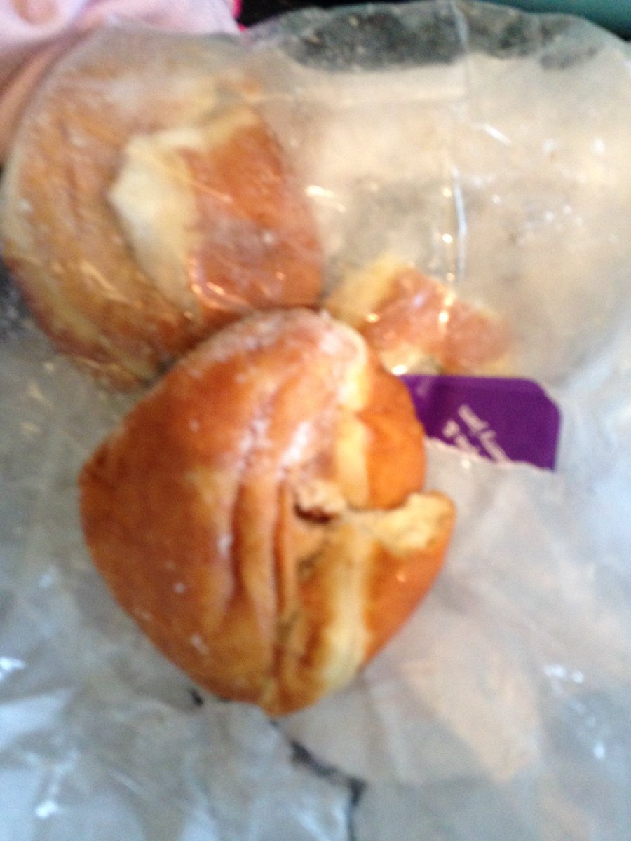 littlesareware's tweet photo. @GreggsOfficial 
What's gone on here?? Where's the jam..did it get stolen! Nothing worse than a jam doughnut with out the jam! https://t.co/zRGL44N4hy