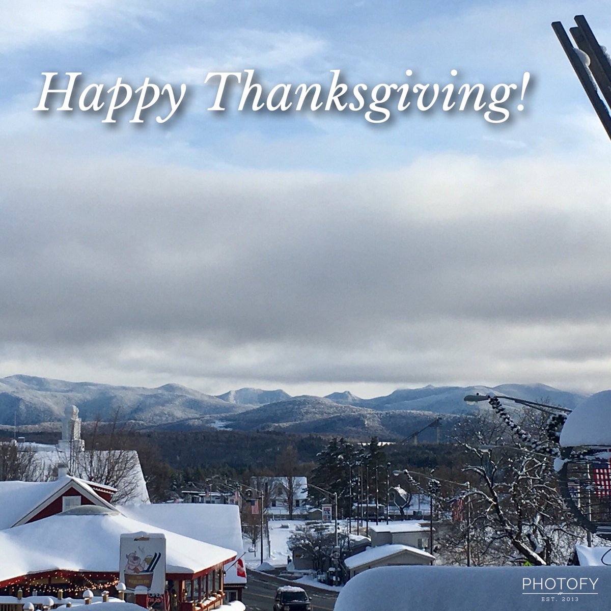 LakePlacidAdk's tweet photo. Happy Thanksgiving from our beautiful town to you! Enjoy the day! #LakePlacid #Thanksgiving #Thankful #perfectdayadk #adirondacks https://t.co/PzZQZvNFEh