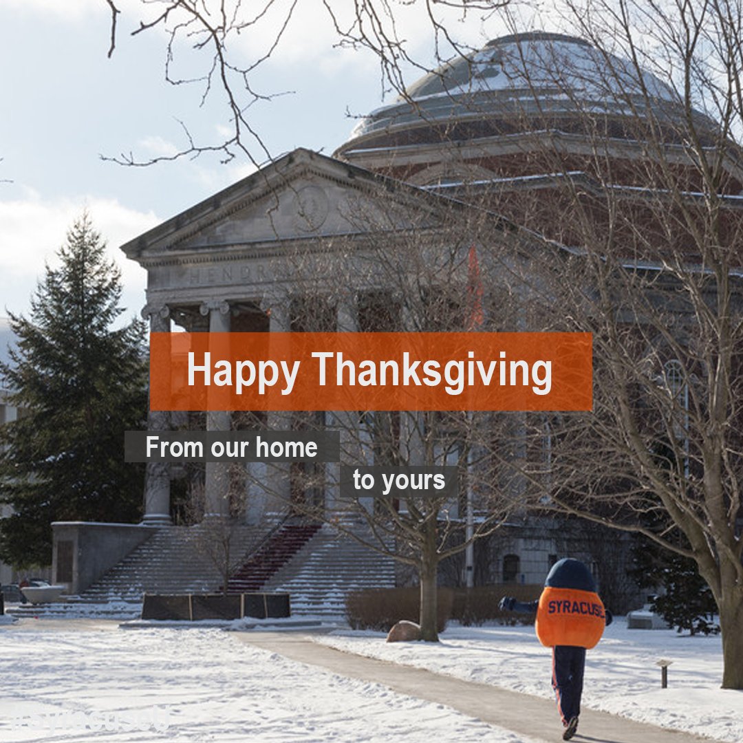 Happy Thanksgiving from our Orange home to yours! We're thankful for you, #OrangeNation 🍊 
Share what you're thankful for with #ThankfulSU!