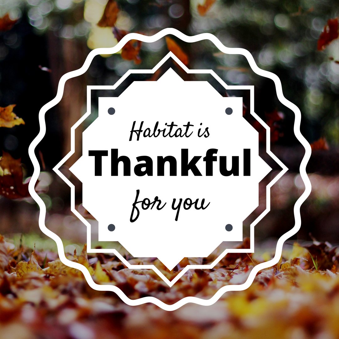 HabitatMBC's tweet photo. Happy Thanksgiving from Habitat for Humanity Milledgeville-Baldwin County! #HFHMBC #ThankfulForYou https://t.co/dqJFUcUD80