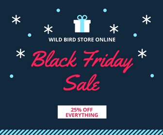 wildbirdsupply's tweet photo. Black Friday Blowout.  25% off everything! @wildbirdsupply 
https://t.co/GUq7rn9jdw https://t.co/s4ymkhpX2s