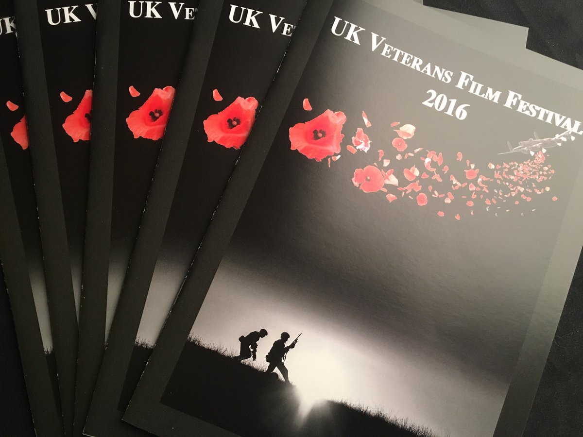 Voice4_Veterans's tweet photo. With 24 hours to go until the launch of the UK Int #Veterans Film Festival I've just picked up the brochure at the printers for this year. https://t.co/catH3PDpN1