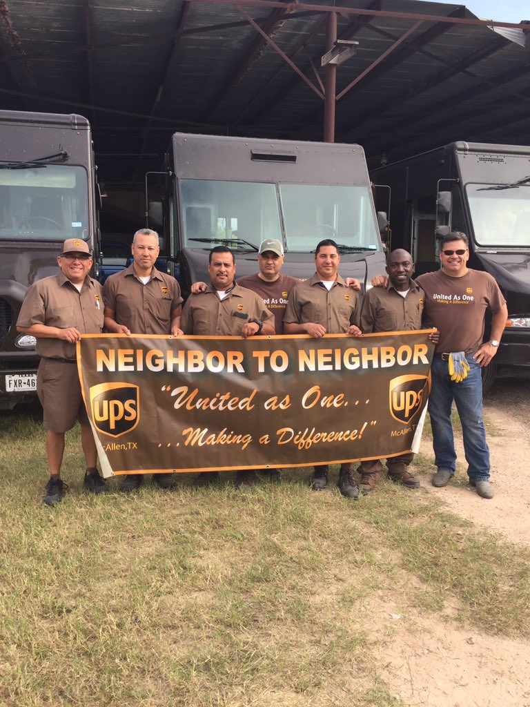 UPS Pride!!! Southwest Division. UPS drivers making a difference on this Thanksgiving Day. #Redriversafety