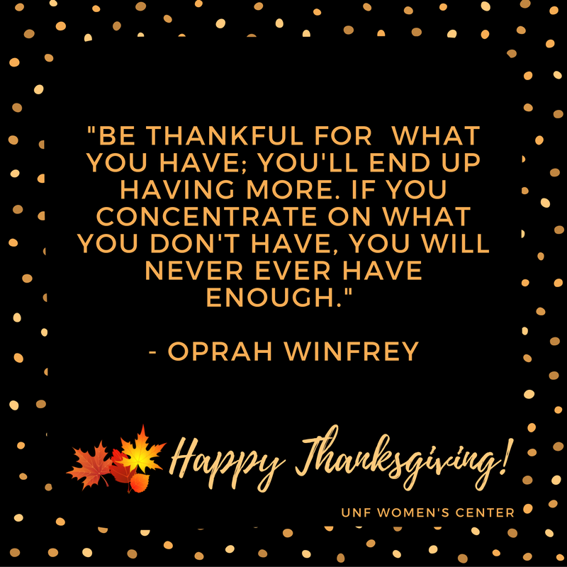 UNFWOMEN's tweet photo. Have a safe and Happy Thanksgiving! #UNF https://t.co/v5fl99OrTj