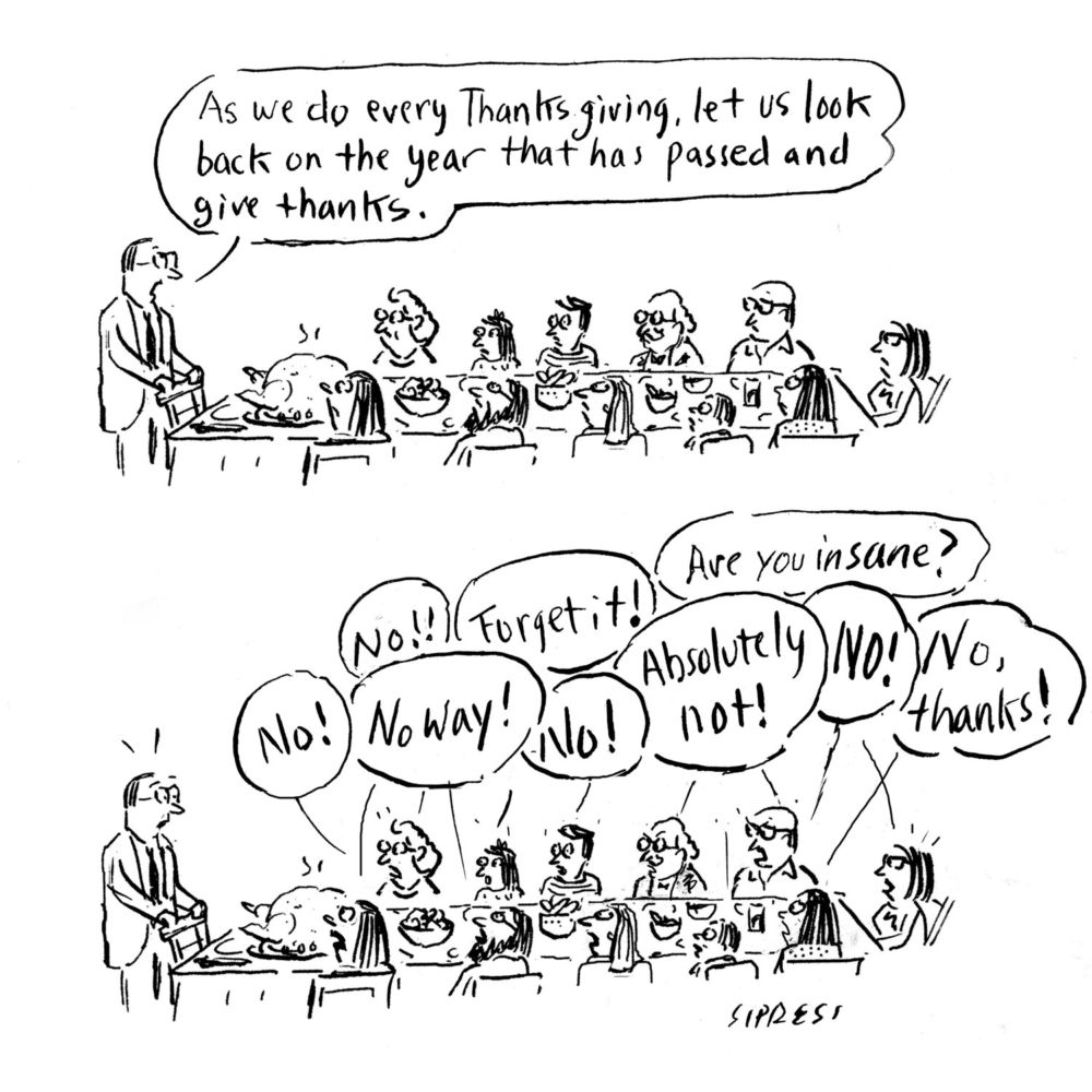 NewYorker's tweet photo. Today's morning cartoon by David Sipress. See more on our cartoon Instagram: https://t.co/4LJ7tFmY6h https://t.co/ZwUoKyptcf