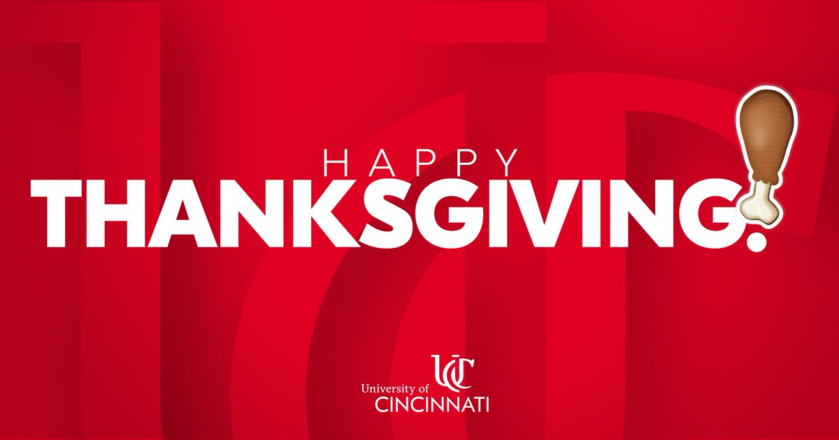 uofcincy's tweet photo. Happy Thanksgiving, Bearcats! We're thankful for all of YOU. https://t.co/aw4V3TapBr
