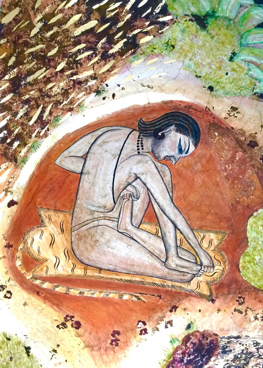 Katherine Virgils' Yogi Miniature, pigment and gold leaf on paper
More on view at <a href="/RHGNYC/">RHGNYC</a>, 262 Mott Street #yoga #rebeccahossackart