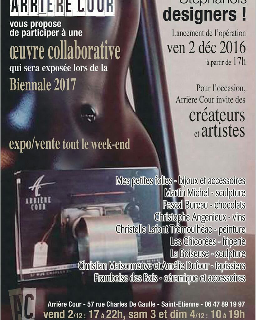 ArriereCour's tweet photo. Du 2 au 4 decembre grande expo/vente + participation possible à une oeuvre collaborative exposée à la Biennale 2017! https://t.co/Icco3J64PN