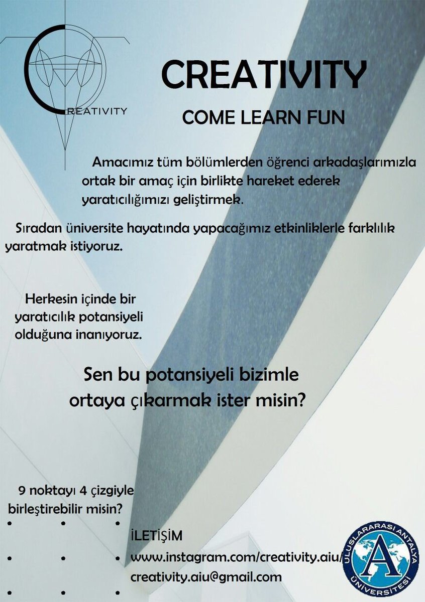 Üniversitemizin yeni topluluğu "Creativity"