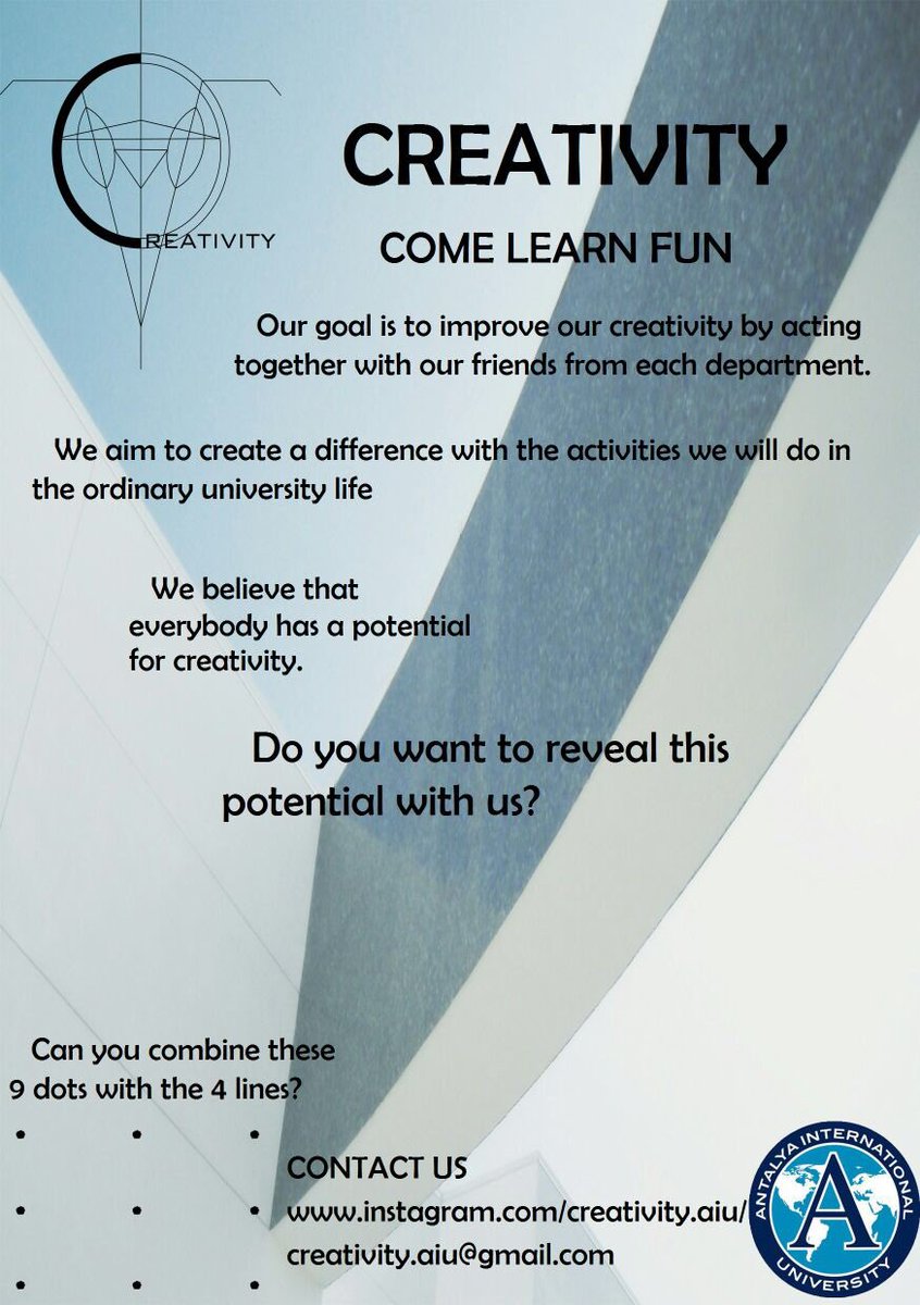 New society in our university "Creativity"