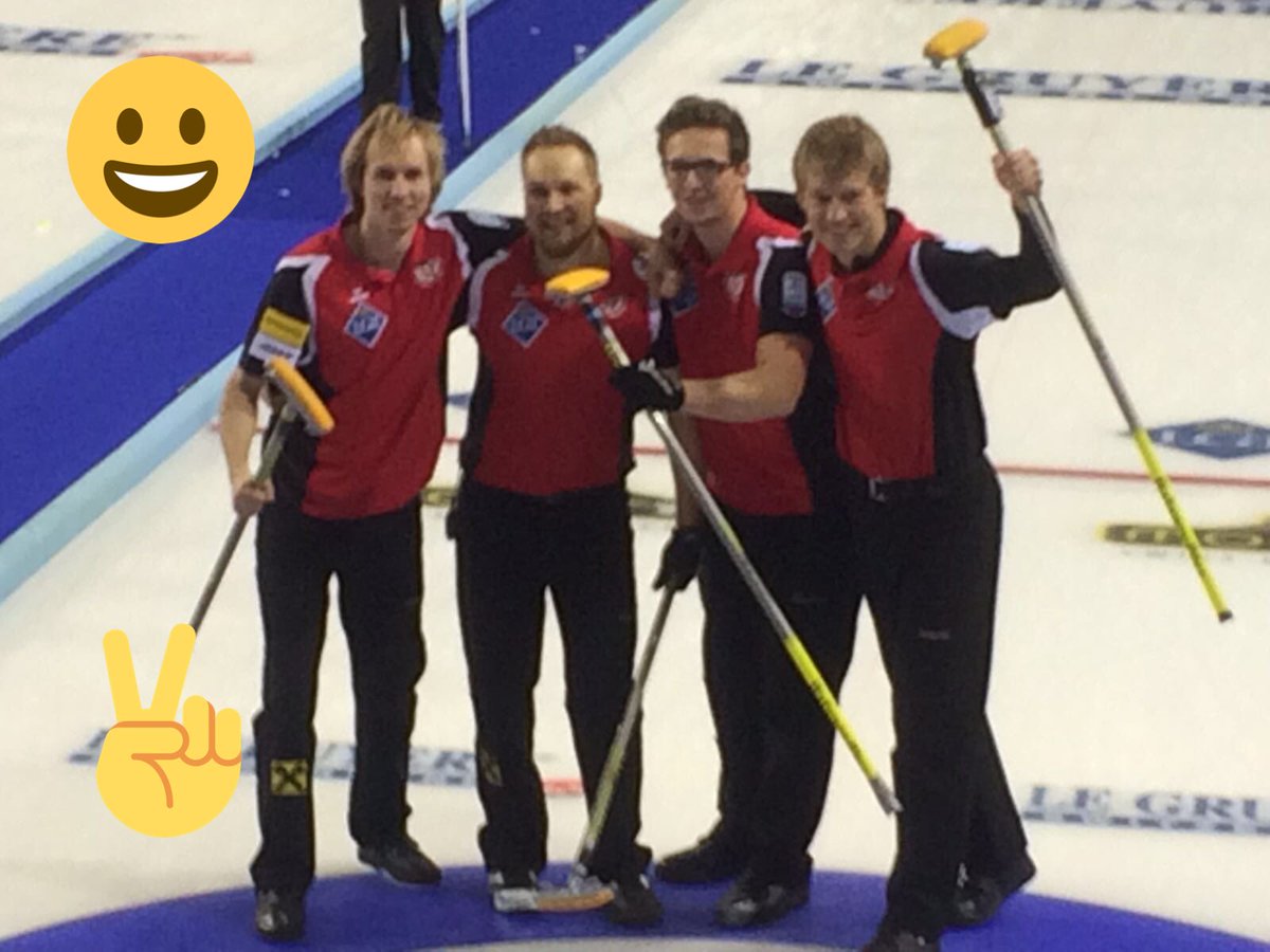 CurlingAustria's tweet photo. #ECC2016 Glasgow | #Ateam stays in #Agroup! 💪✌️️👍Team AUT 🇦🇹 7:5 FIN 🇫🇮#ECC2016 @ORFsport @derStandardat @KURIER_SPORT https://t.co/rkLw7vwZwn