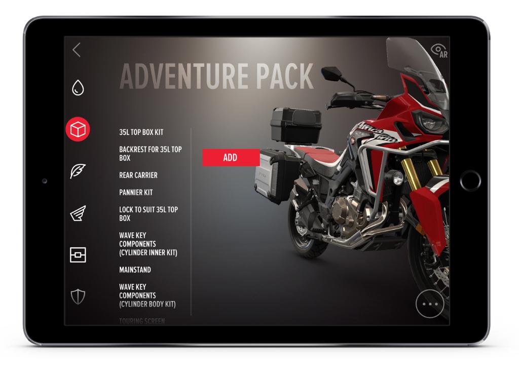 Be sure to download the new Honda Motorcycle Experience featuring the ability to build your dream #africatwin with your chosen accessories