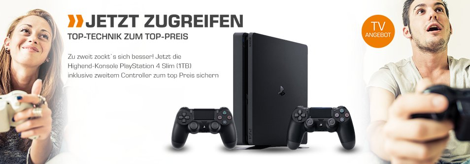 PlayStationDE's tweet photo. Mögen die Spiele beginnen → https://t.co/cO27SABoLZ #1TB #PS4Slim 2. #DualShock #SaturnDE #PS4 #Deals https://t.co/EDtT5BPnsD
