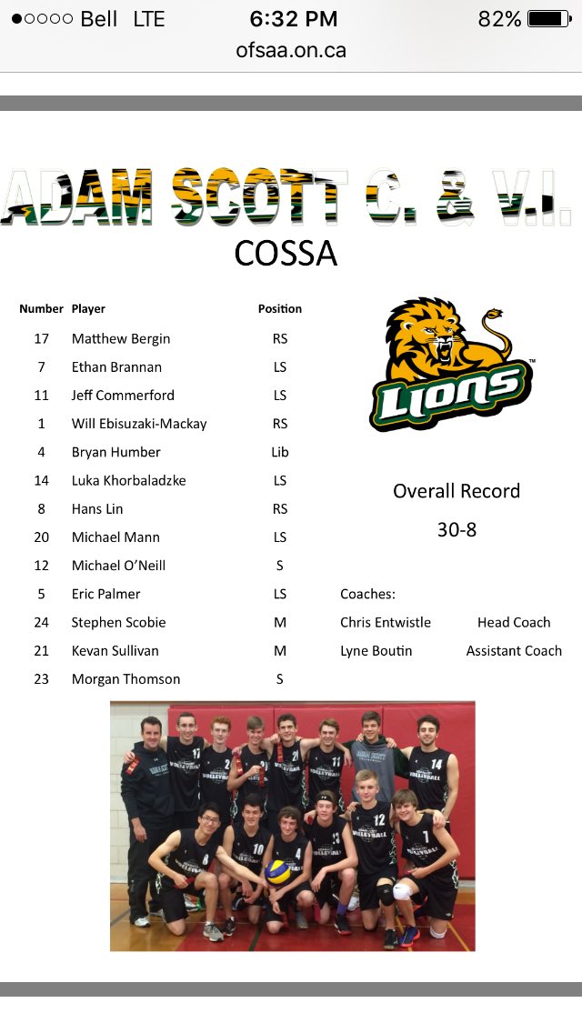 OFSSA UPDATE- Sr Lions Vball win first match taking down 4th ranked in 3 sets.