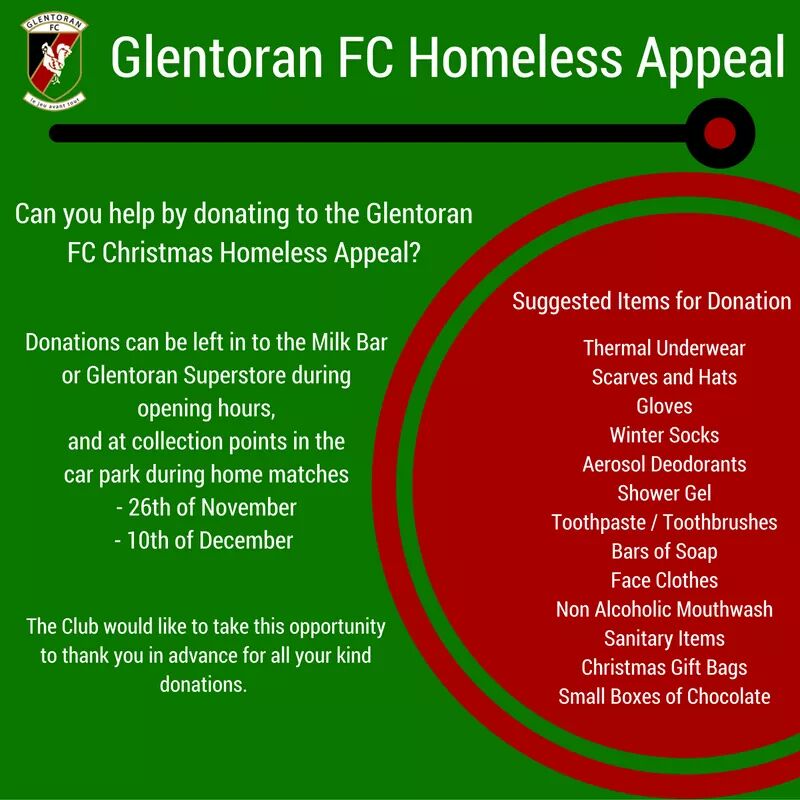 GRobinsonDUP's tweet image. @Glentoran are running their Christmas appeal again this year. Please share and RT