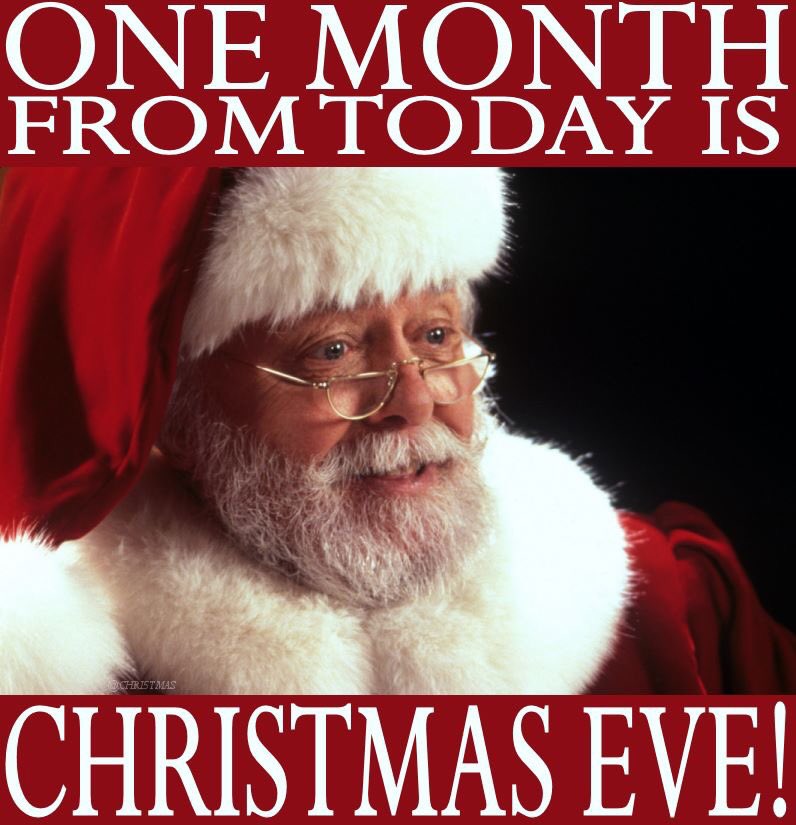 1 month from today, I'll be in my sleigh, delivering presents for Christmas Day!!! 🎁🎁🎁#1MonthToChristmasEve
