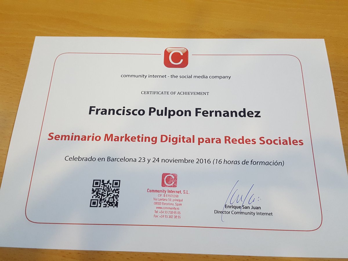 frpulp86's tweet photo. Curso Marketing Digital para Redes Sociales terminado!! Muchas gracias @esj @comminternet!! Continuo aprendiendo ... #SMDESJ https://t.co/qnQ8QSbfjo