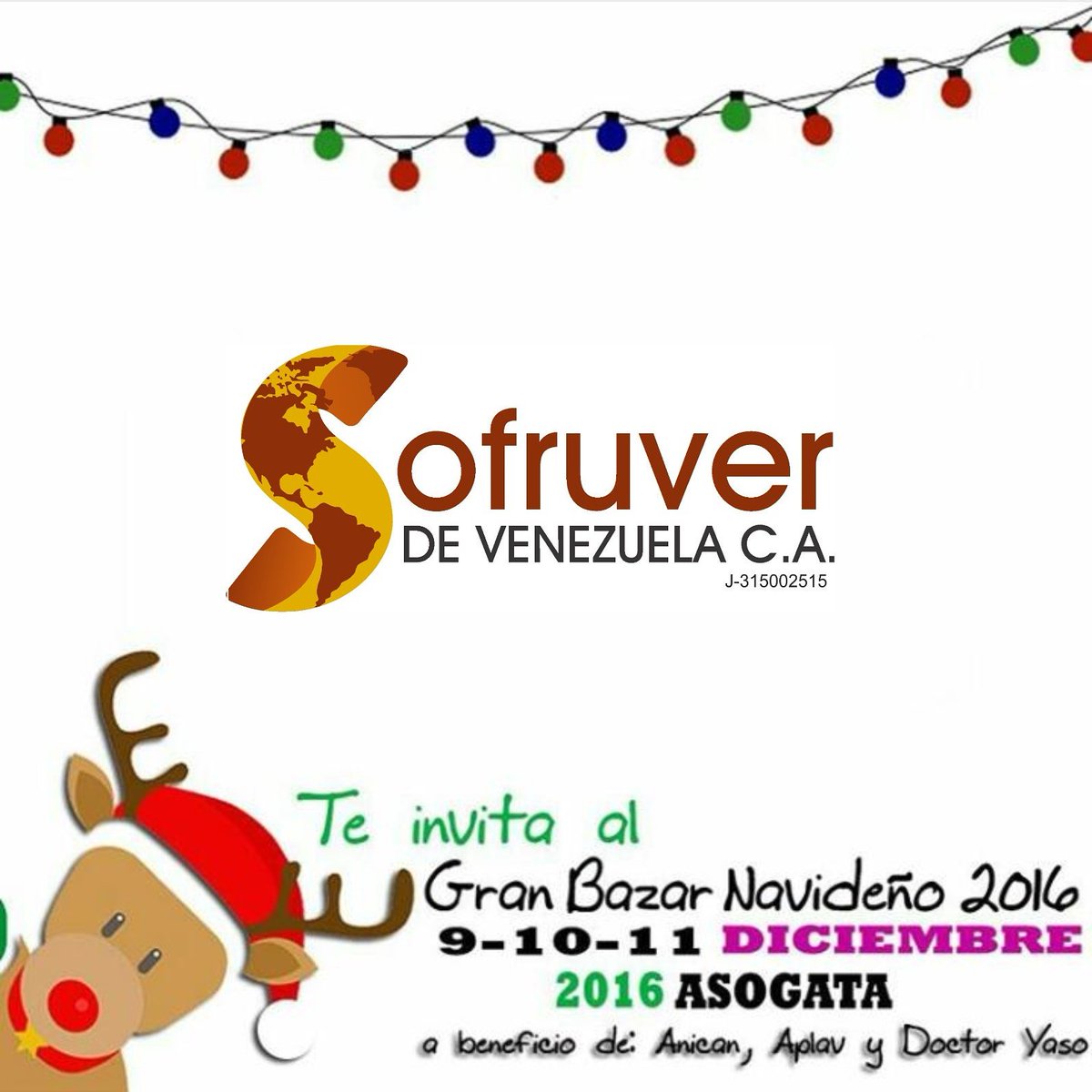 SOFRUVER's tweet photo. #GranBazarNavideño2016 #24nov #asogata organiza: @conejoblancopro a beneficio de: #anican #aplav #doctoryaso https://t.co/Ai15ZQJncs