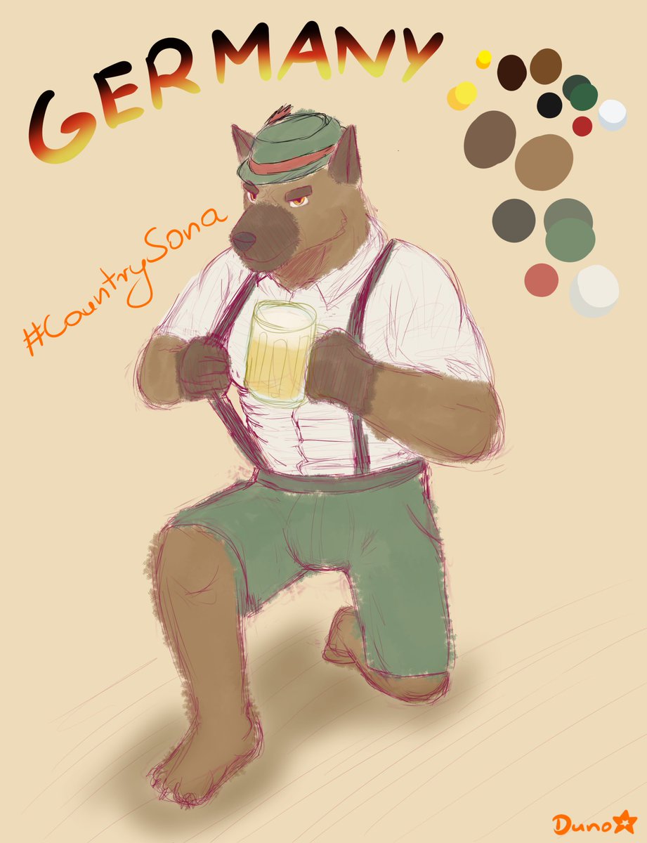 DunoTheWolf's tweet photo. [WIP] Working on #Germany's fursona
I want to do 2 more countries till the end of the year but need to do Christmas Art too
=3=
#CountrySona https://t.co/W1LUNvBgjT