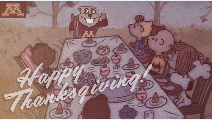 GopherSports's tweet image. We're thankful for you, #Gophers. Have a happy Thanksgiving!