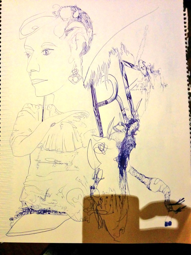 jcavener's tweet photo. @marthawainwright killing time in Stratford before yor show. Drew this punk butterfly thing portrait of u. #marthawainwright https://t.co/9IsrN20Bwn