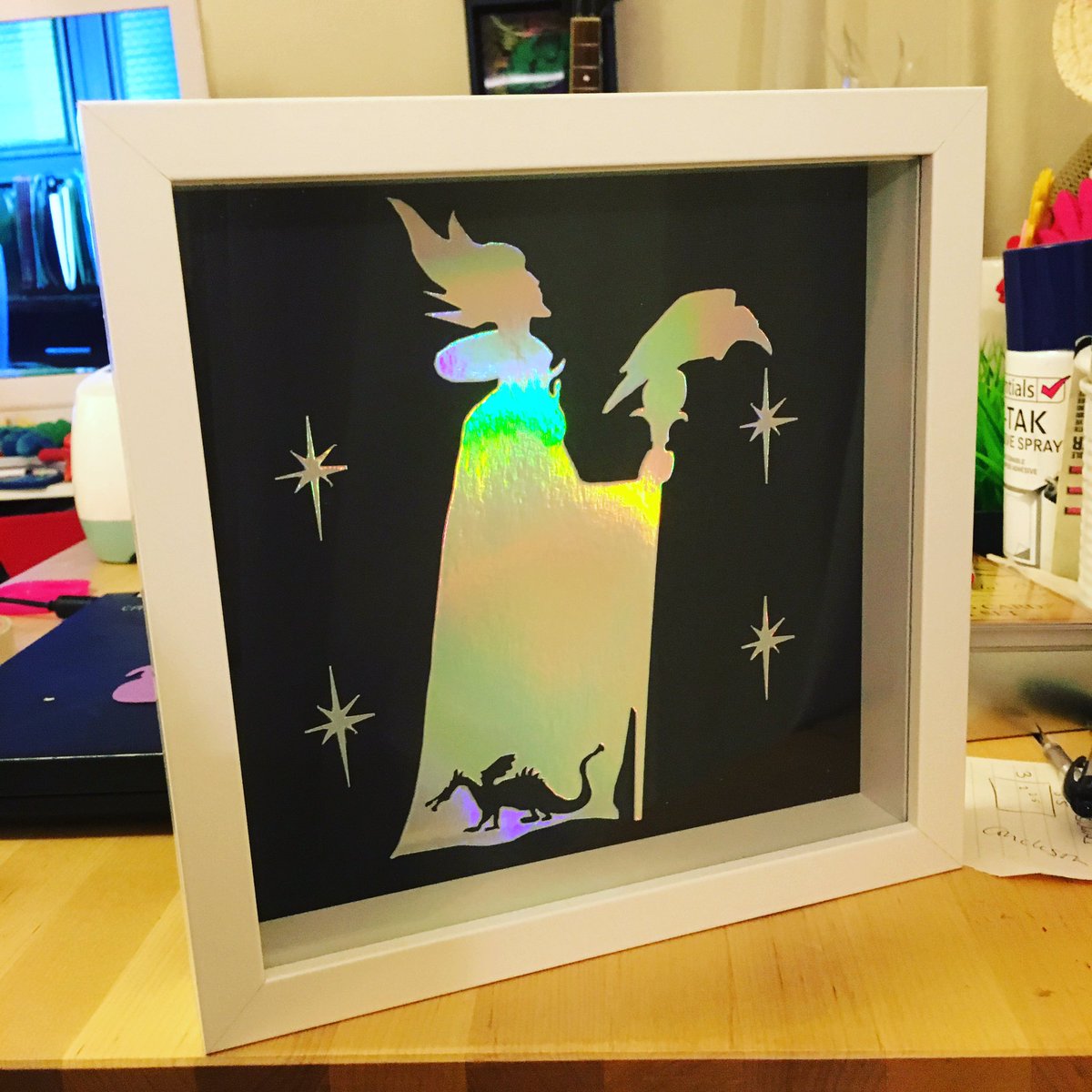 StarwiseMeUk's tweet photo. Tonight's makes xx #christmasfair #poisonivy #malificent #harleyquinn #ursula #fanart #handmade #frames #present #graphicdesign #catwoman https://t.co/twTZBGQkRb