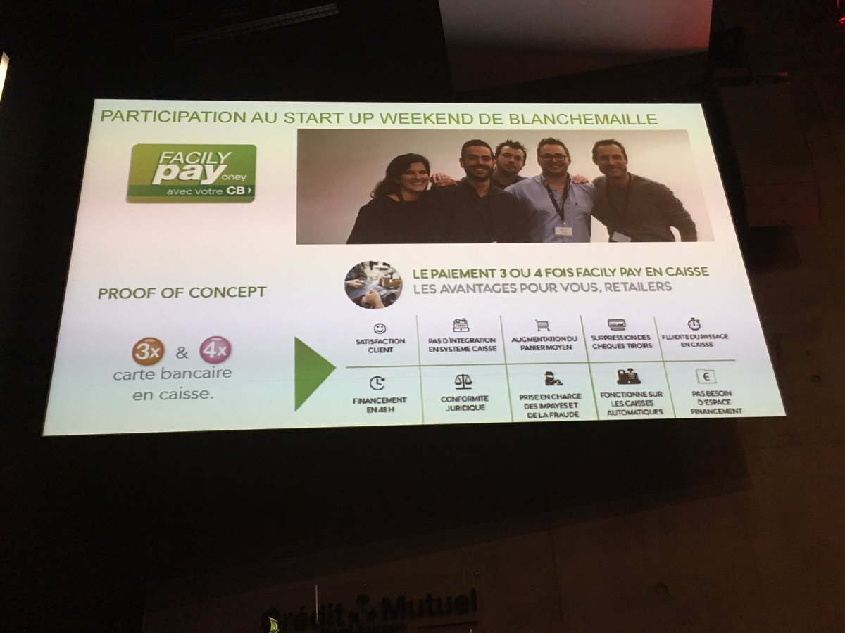 yannkervarec's tweet photo. Fier de voir une Equipe d'@OneyFrance sur grand écran ayant remportée le prix spécial du startup week-end eretail #iccstartupawards https://t.co/C1TJwXeVwb