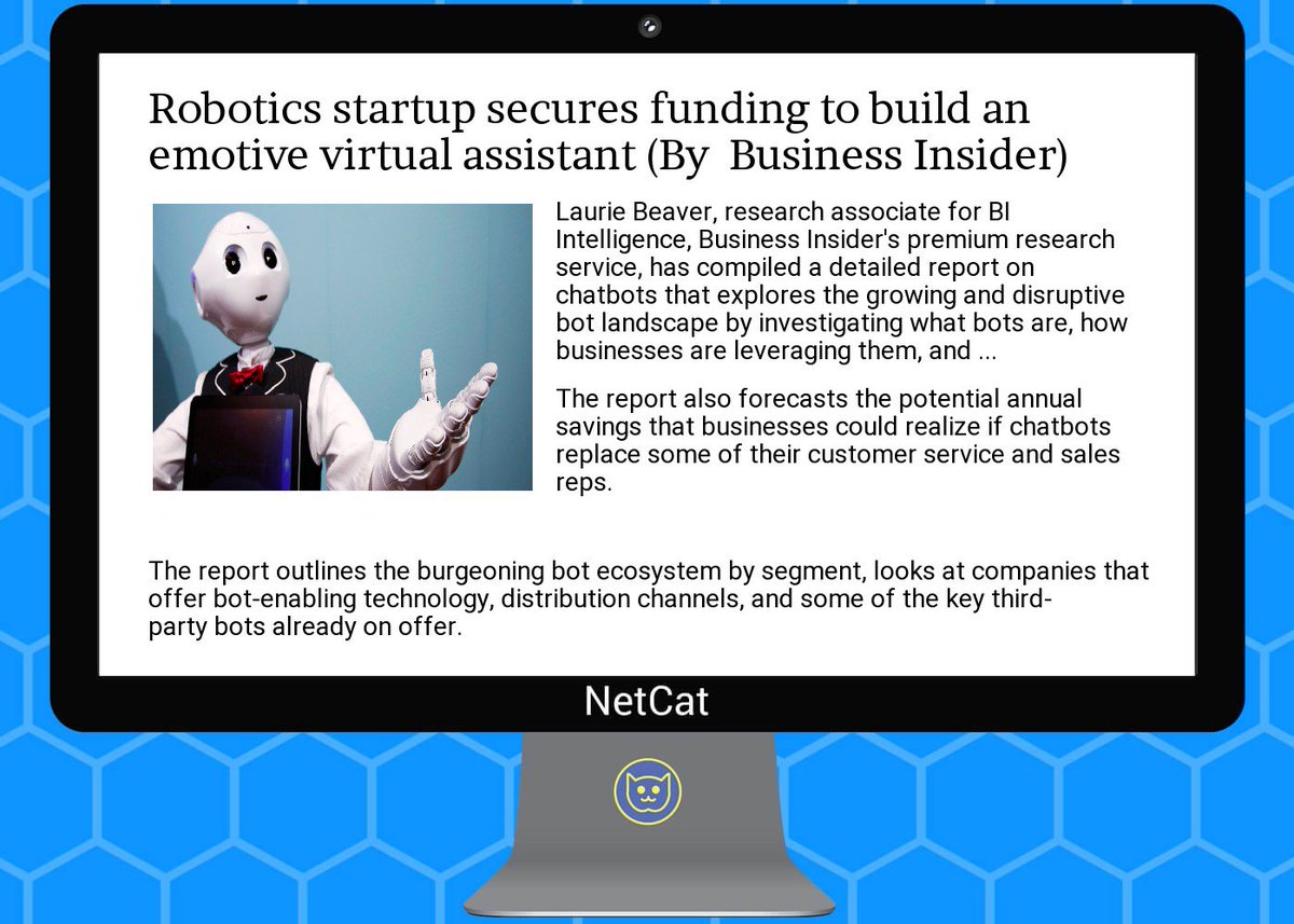 NetCatStartup's tweet image. #startup #summary:  #ro #botics  #startup secures  #funding to  #build an emotive virtual  #assistant