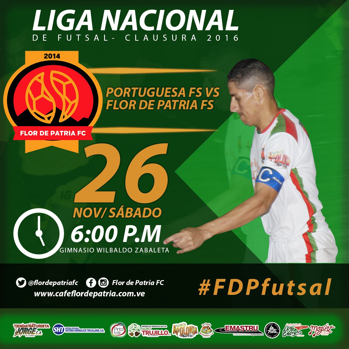flordepatriafc's tweet photo. Los cafetaleros buscán la claficiación al visitar 🚌 a equipo de Portuguesa FS, en la 6ta Jornada de la Liga. #FDPFutsal https://t.co/lVSMk2p9WH
