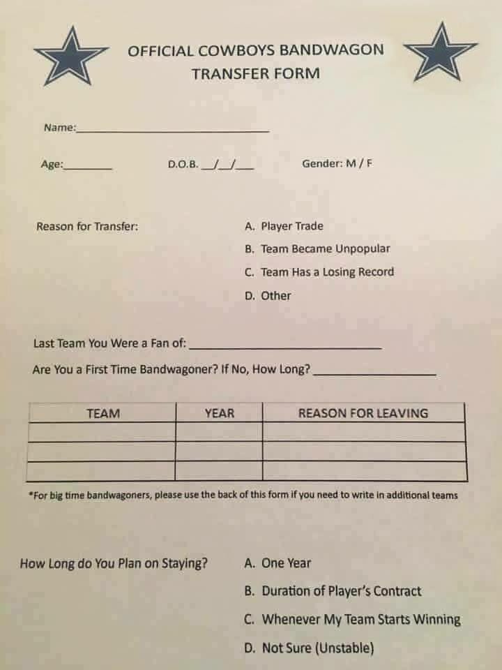 bustedcoverage's tweet photo. Print it out &amp; make bandwagon Cowboys fans sign it before today's game https://t.co/8p3SVZ6osU