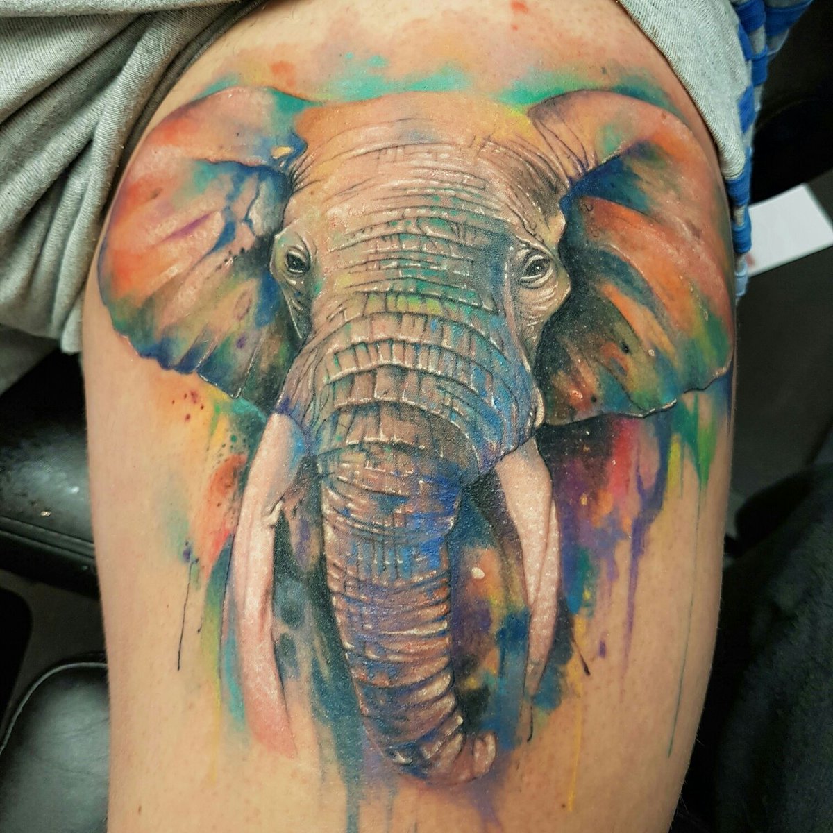Elephant Tattoo Colour - Best Tattoo Ideas