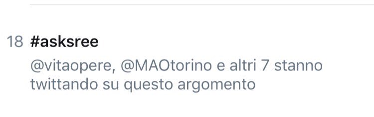 Elena_carta's tweet photo. #asksree entra nella top 20 di Twitter, grande successo a #Torino per @sree! @vitaopere #sreetaly https://t.co/Pzk99KiH0X